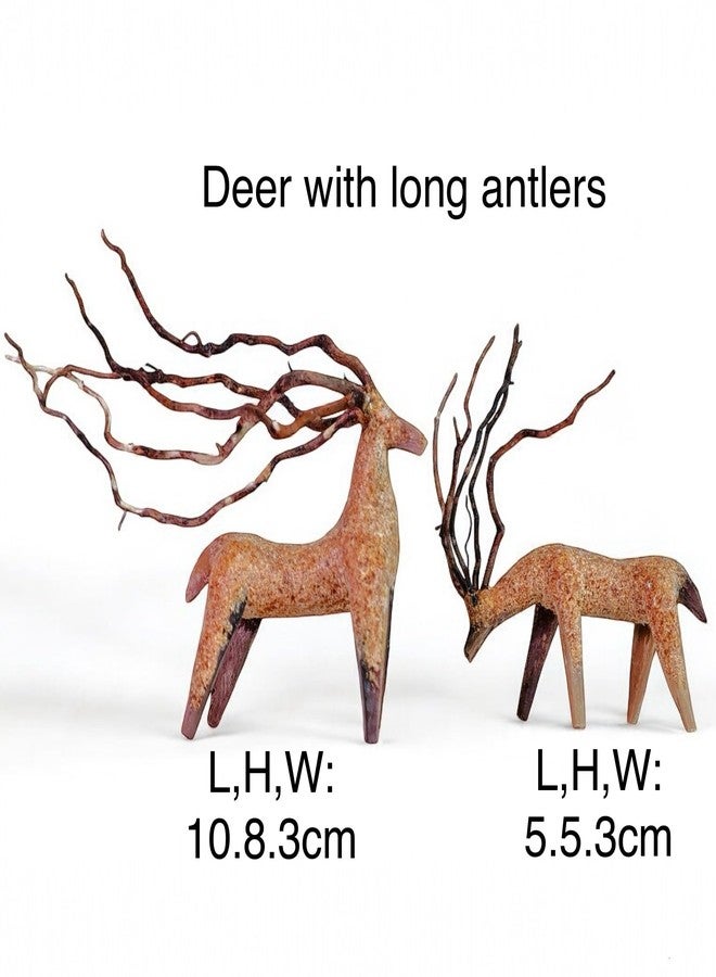 Azil Driftwood Deer Aquarium Decoration - Unique & Artistic Fish Tank & Terrarium Ornament, Safe & Eco-Friendly for Aquascaping & Reptile Habitats (Deer with Long Antlers) - Image 3