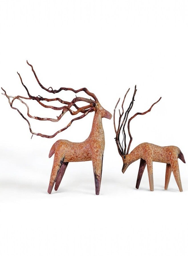Azil Driftwood Deer Aquarium Decoration - Unique & Artistic Fish Tank & Terrarium Ornament, Safe & Eco-Friendly for Aquascaping & Reptile Habitats (Deer with Long Antlers) - Image 1