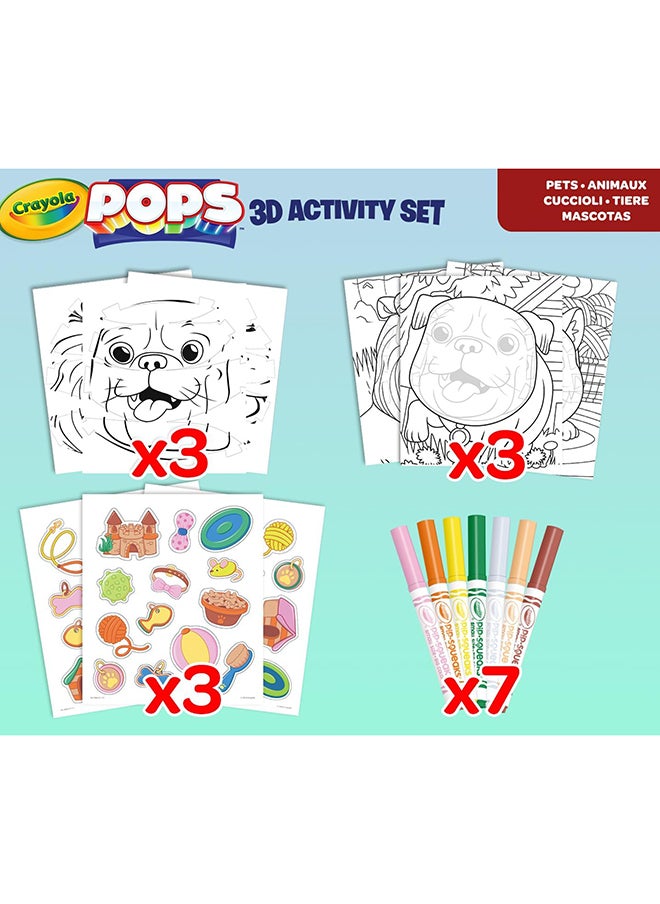 Crayola كرايولا - مجموعة تلوين ثلاثية الأبعاد - الحيوانات الأليفة | إنشاء أعمال فنية ثلاثية الأبعاد مبتكرة - اختر، لون، واعرض - تحويل صفحات التلوين إلى فن ثلاثي الأبعاد - سهل التعليق أو العرض، 6+  - Image 5