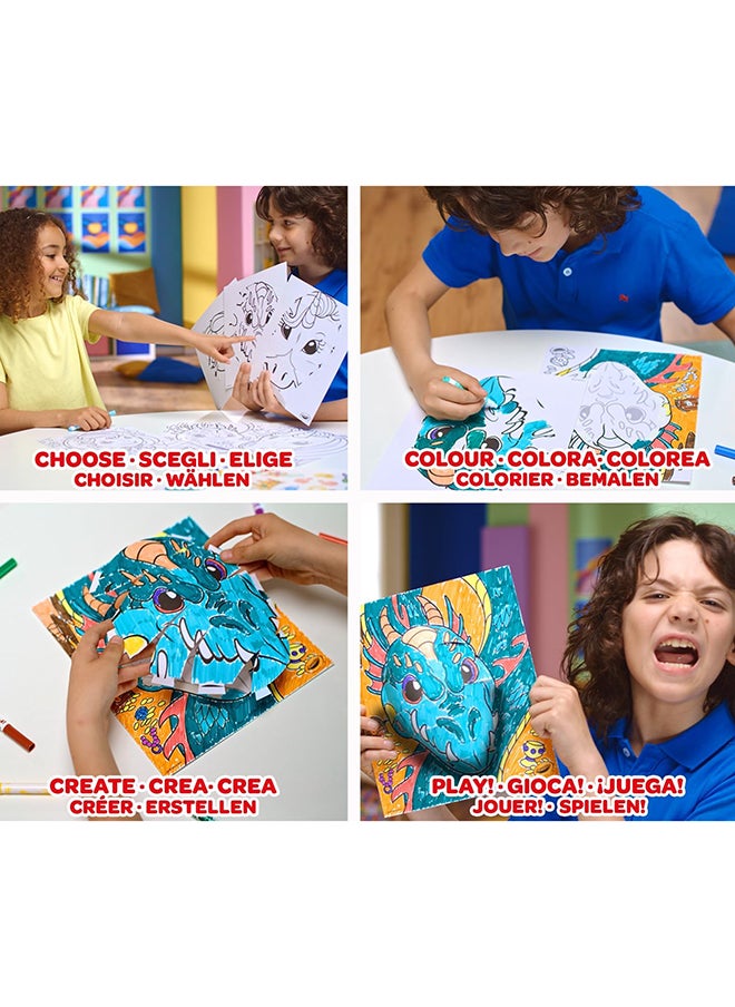 Crayola كرايولا - مجموعة تلوين ثلاثية الأبعاد - الحيوانات الأليفة | إنشاء أعمال فنية ثلاثية الأبعاد مبتكرة - اختر، لون، واعرض - تحويل صفحات التلوين إلى فن ثلاثي الأبعاد - سهل التعليق أو العرض، 6+  - Image 4