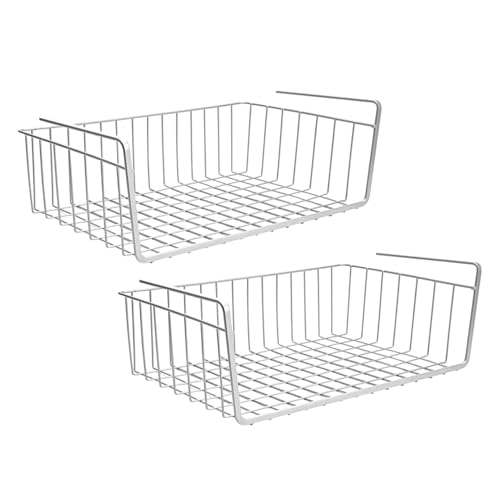 Go Hooked Undershelf Basket Large 16 Inch Set of 2 Undershelf Large Organizer for Kitchen Drawer Space Saving Durable Versatile Heavy Duty Sleek and Sturdy Efficient Compact Modern - Image 1