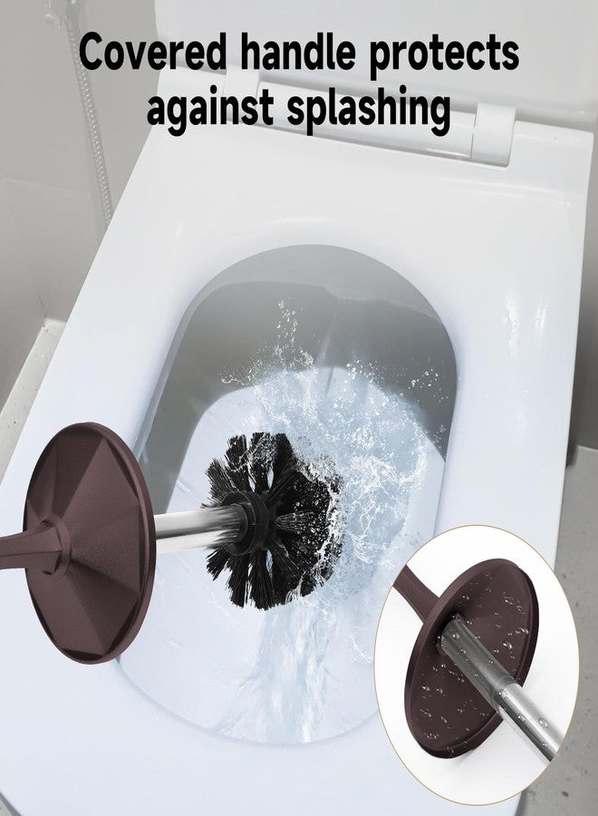 UNCONSIL Bronze Toilet Brush and Holder，Extra Long Handled Toilet Brush for Bathroom，Stainless Steel Heavy Duty Toilet Bowl Brush,Deep Cleaning Modern Toilet Cleaner Brush -Space Saving, Covered Brush, Durable - Image 4