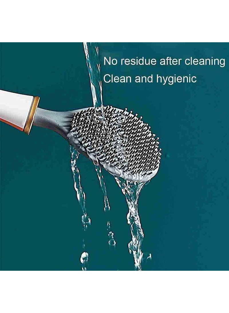 Perfect Pricee - Perfect Pricee New Silicone Water Drop Toilet Brush and Holder Set Wall-Mounted Creative Automatic Opening and Closing Light Luxury Silicone Toilet Brush with Holder 1pc - Image 1