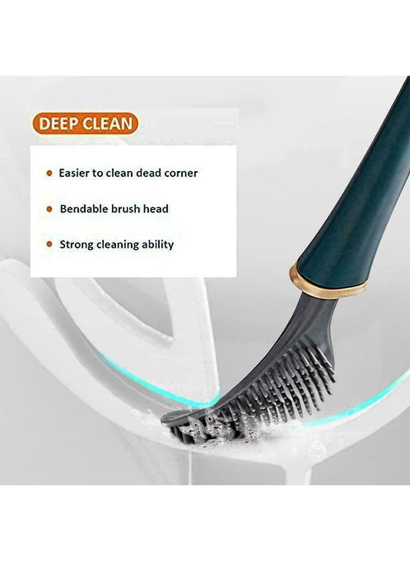 Perfect Pricee - Perfect Pricee New Silicone Water Drop Toilet Brush and Holder Set Wall-Mounted Creative Automatic Opening and Closing Light Luxury Silicone Toilet Brush with Holder 1pc - Image 1