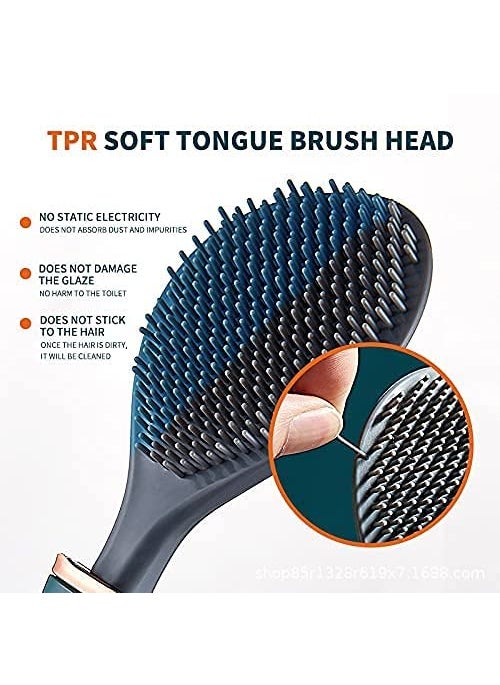 Perfect Pricee - Perfect Pricee New Silicone Water Drop Toilet Brush and Holder Set Wall-Mounted Creative Automatic Opening and Closing Light Luxury Silicone Toilet Brush with Holder 1pc - Image 1
