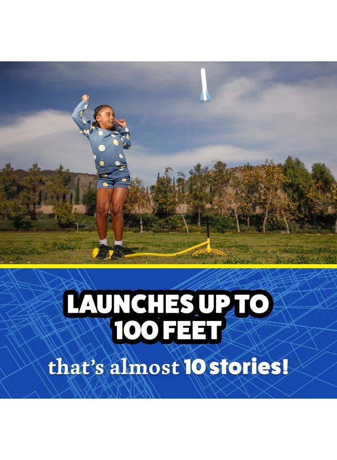 Stomp Rocket Jr Glow Rocket Launcher for Kids, 7 Rockets - Glow in The Dark Fun Backyard & Outdoor Kids Toys Gifts for Boys & Girls -Toy Soft Foam Blaster Set - Multi-Player Adjustable Launcher Stand - Image 3