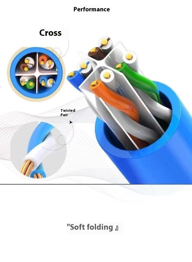 RJ45 CAT6 Ethernet LAN Network Cable Blue,30m Blue Ethernet LAN Network Internet Computer Patch Solid Wire - Image 4