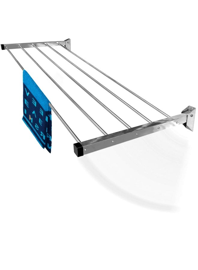 Synergy - 5 Pipes x 2 Feet - Heavy Duty Stainless Steel Foldable Wall Mounted Cloth Dryer Clothes Drying Stand  SY-GL1 - Image 1