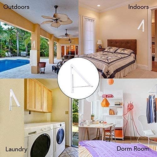 Bitrexup Single Foldable Clothing Rack WallMounted Retractable Clothes Hanger for Laundry Dryer Room Hanging Drying Rod Small Collapsible Folding Garment Racks Dorm Accessories White - Image 2
