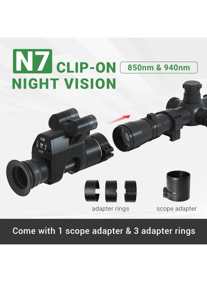 OWLNV Clip On Night Vision Scope – 1080P Digital Infrared Attachment for Rifle Scopes, 850nm & 940nm IR, 3X-10.5X Zoom, Tactical Hunting Optics, Long Range Night Vision Monocular - Image 4