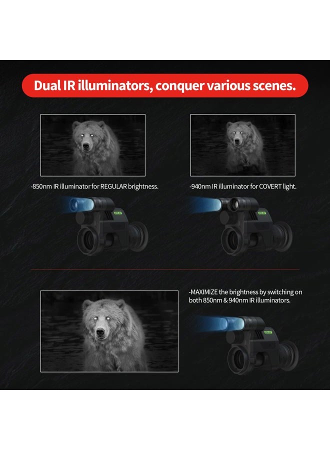 OWLNV Clip On Night Vision Scope – 1080P Digital Infrared Attachment for Rifle Scopes, 850nm & 940nm IR, 3X-10.5X Zoom, Tactical Hunting Optics, Long Range Night Vision Monocular - Image 2