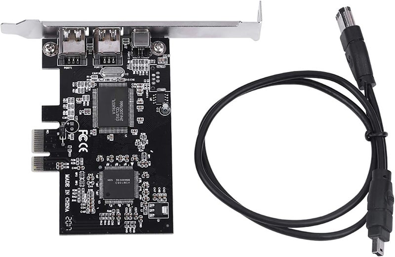 بطاقة تحكم PCI E PCI Express FireWire 1394a IEEE مع كابل FireWire، بطاقة تحكم 1394، قناة مزدوجة الاتجاه 2.5 جيجابت/ثانية مع كابل FireWire، بطاقة 1394 بطاقة تحكم FireWire PCI E Control - Image 1
