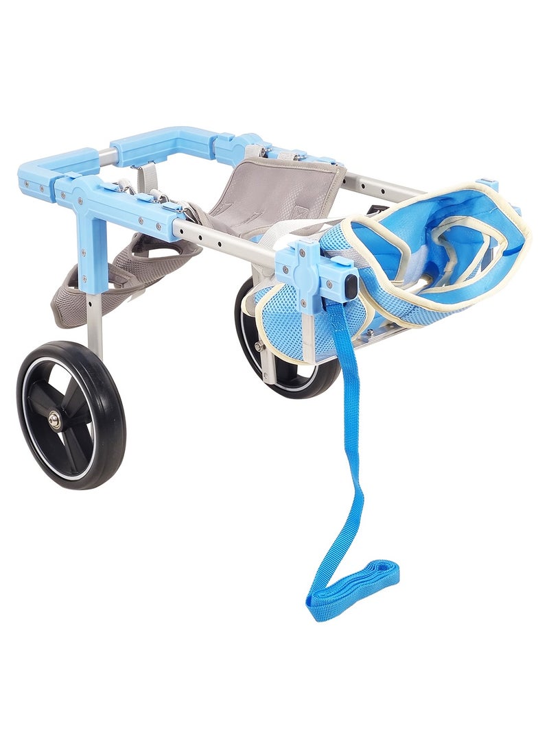MAJIBAO Dog wheelchair for Hind legs rehabilitation, Adjustable dog wheelchair with Two back wheels, Abdominal support, and Harness, Aluminium pet wheelchair for Large breeds 54.5 cm L (Blue) - Image 1