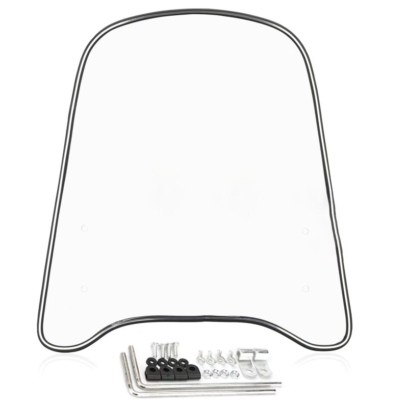 Motorcycle Windshield: Transparent High-quality PC Material - Unique Second Curve Design Wind Deflector for Motorcycle and Scooter Enthusiasts - Image 1