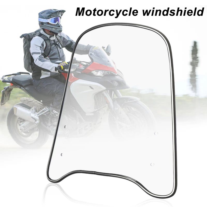 Motorcycle Windshield: Transparent High-quality PC Material - Unique Second Curve Design Wind Deflector for Motorcycle and Scooter Enthusiasts - Image 3