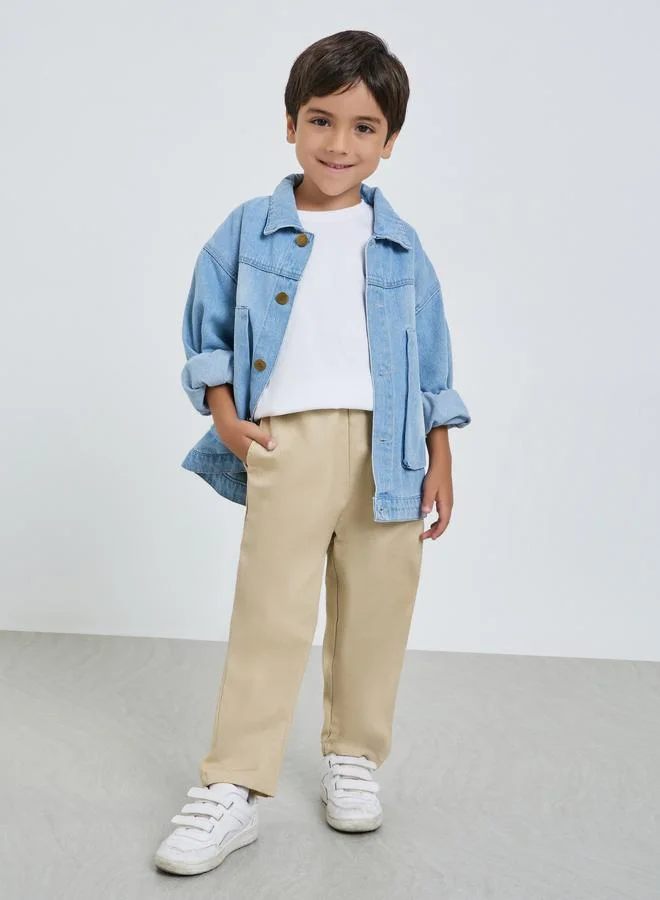 Styli Boys Cotton Pants with Side Pocket