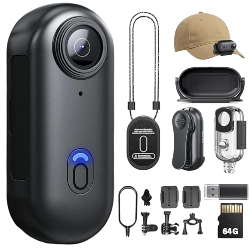 SHPTDJTIC Body Camera 4K POV Pro 4KWearable Camera with 360Rotatable Clip Magnetic Clip120 Minutes for RecordingTake for Lecture TravelingPet Walking and Outdoors Activities 4KP64G