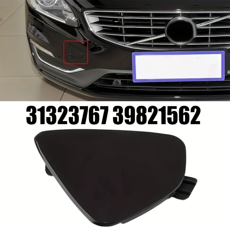 Black Front Bumper Tow Hook Cover For Volvo XC60 Towing Hitch Trim Cover Replacement - Image 1