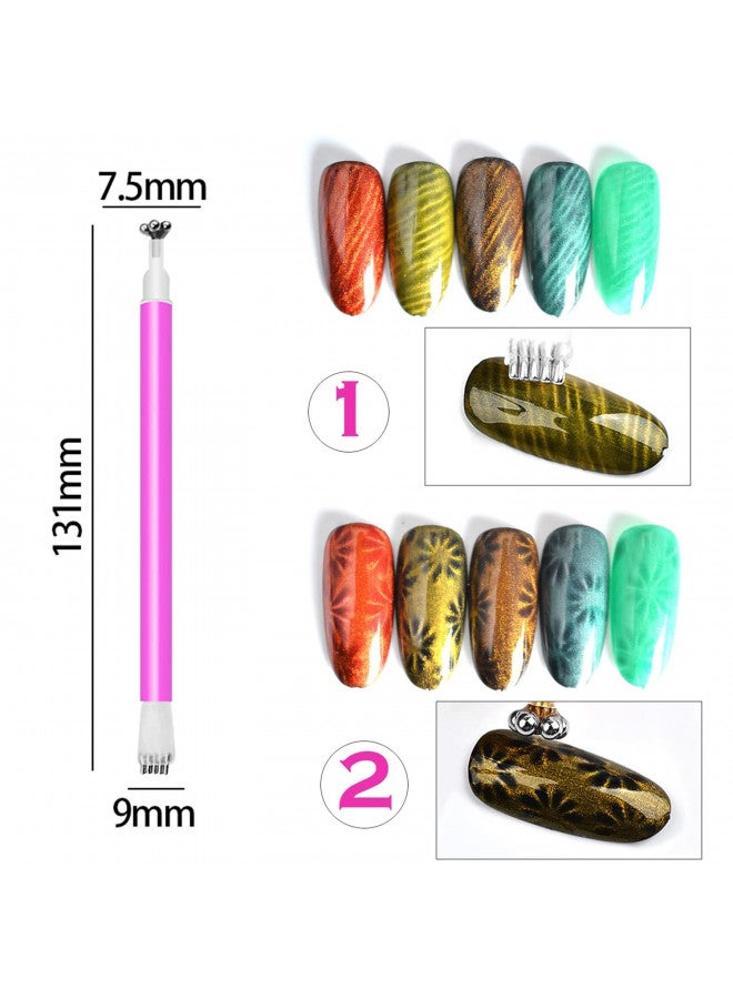 DANNEASY 15 Pieces Cat Eye Magnet For Nails Nail Magnet For Nail Art Magnetic Gel Polish Gel Nail Polish Pens Magnet Wand Nail Magnetic Stand Ombre Nail Design Kit Nail Art Tools - Image 3