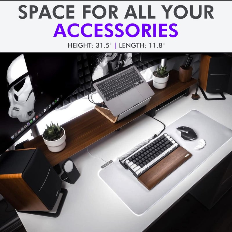 Tilted Nation Bone White Gaming Mouse Pad RGB - Large LED Mousepad - LED Desk mat with 8 Adjustable Light Modes - Non Slip Rubber Base, Easy to Clean Water Proof Surface Mat for Keyboard and Mouse - Image 2