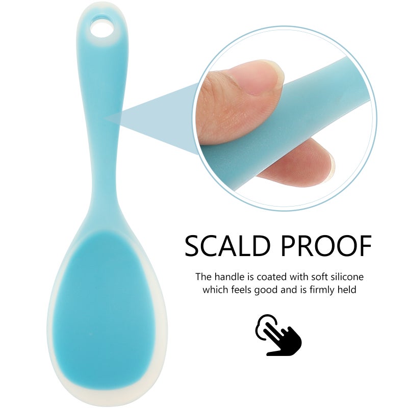 2Pcs Silicone Rice Spoons Wear-resistant Rice Spatulas Household Rice Scoopers - Image 4