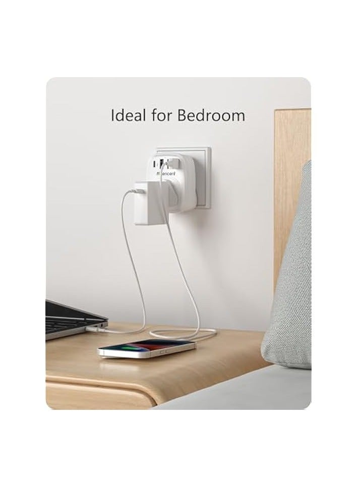 Lencent USB Plug Charger UK with 1 Type C and 3 USB Ports, 1 Way Socket Extension, 5-in-1 USB Outlet Plug Extender for Household Appliances, iPhone, Smartphone Tablets, Ideal for Home Office Bedroom - Image 5