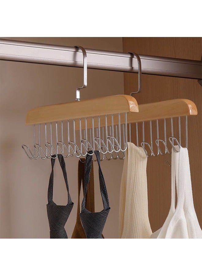 CityRiya-Long Belt Hangers Tie Hangers 8 Hooks Scarf Racks Holder Hook Hanger for Closet Organizer Storage Wooden Belt Hanger Organizer for Men Women  - Image 4