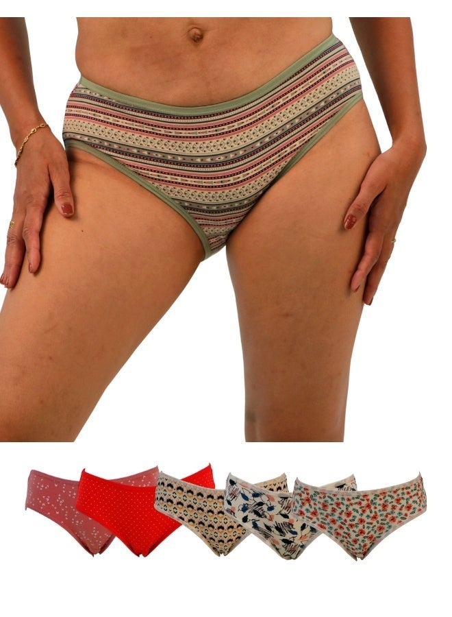 JOANNA JOANNA D115 Women's Multiple Design Mid Rise 6-Pack Panties, Multicolor  - Image 1