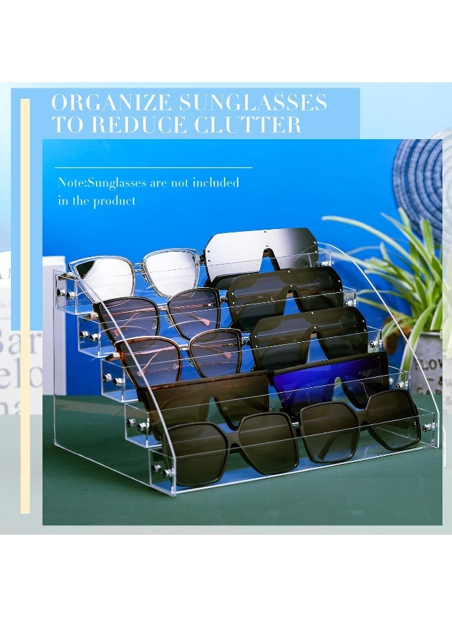 TPGP Acrylic Sunglasses Organizer Display Holder Nail Polish Organizer Clear Eyeglasses Glasses Eyewear Stand Tray Case (5 Layer) - Image 3