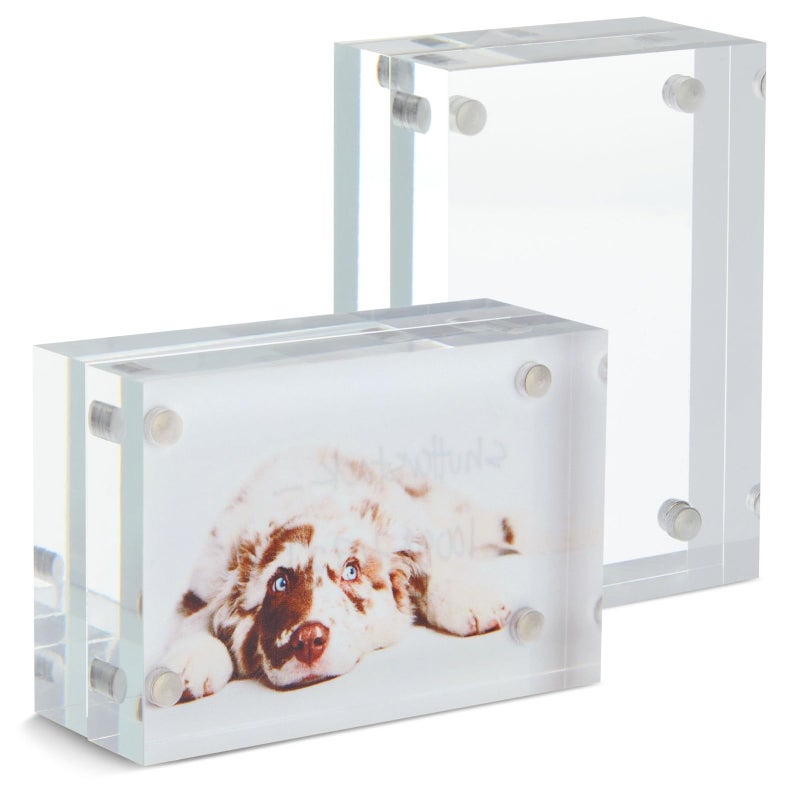 Juvale Juvale 2 Pack Acrylic Picture Frames 2x3 Mini Wallet Size for Photos Tabletop Desktop 