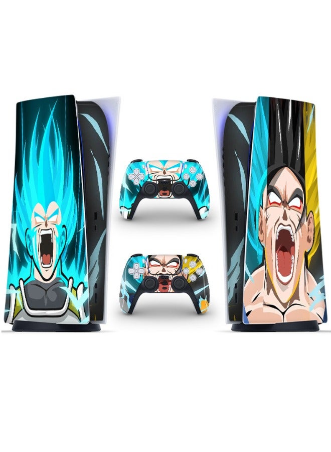 Decal Skin for PS5 Digital, Whole Body Vinyl Sticker Cover for Playstation 5 Console and Controller - Waterproof, No Bubble, Including 2 Controller Skins and Console Skin (Dragon Ball, Multicolor）  - Image 1