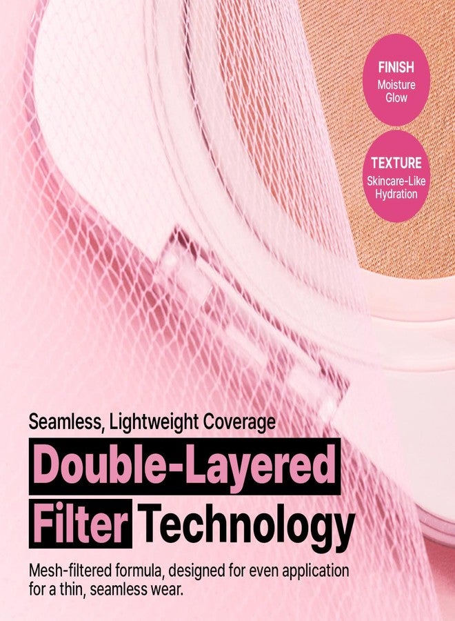 CLIO PROFESSIONAL CLIO Kill Cover Mesh Glow Essential Cushion Foundation, Buildable Ultra-Fit Coverage with Glow Finish, Long-Lasting Hydration, Flawless Cover for Sensitive & Dry Skin, Korean Foundation (21C LINGERIE) - Image 4