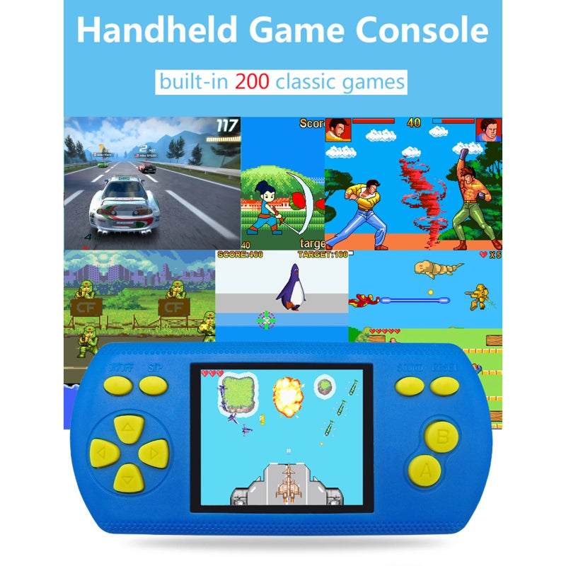 Handheld Console: Cyan Portable Gaming Device With Built-in 200 16-bit Classic Games - Smooth Comfortable Button Design, Easy To Carry - Retro Gaming for Family Fun, Parent-child Time, On-the-go Use - Image 5