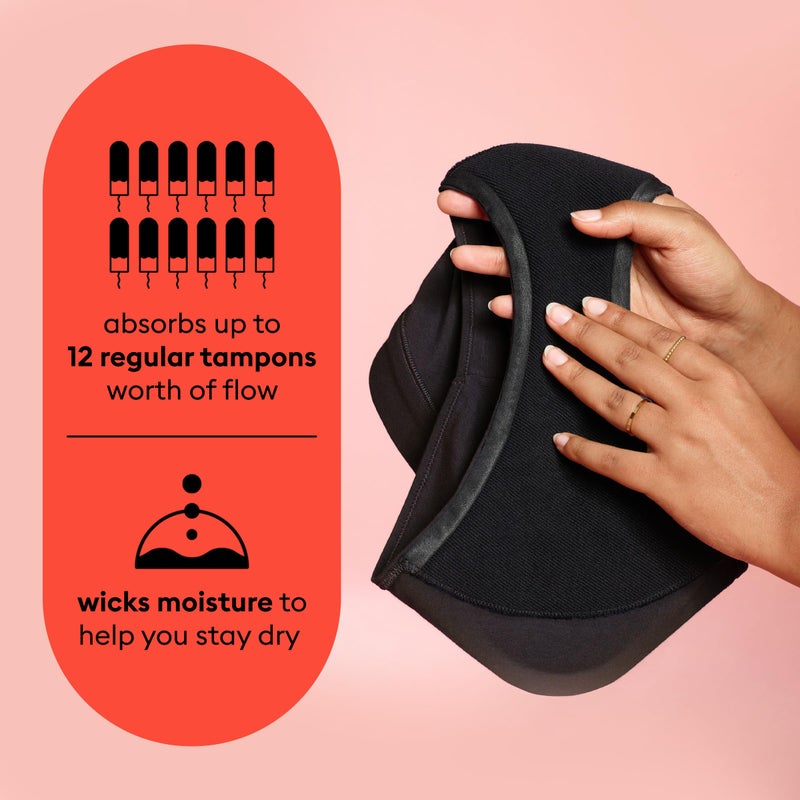 Thinx for All Period Underwear, Everyday Comfort Brief, Holds Up to 12 Regular Tampons*, Period Panties, Leakproof, Reusable & Controls Odor, Mosaic + Rhubarb with Lace, M - Image 4