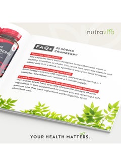 Nutravita Max Strength Cranberry 37500mg 180 Vegan Capsules Daily Supplement for Women 50 1 Pure Cranberry Extract Supplement Made in The UK by Nutravita  - Image 5