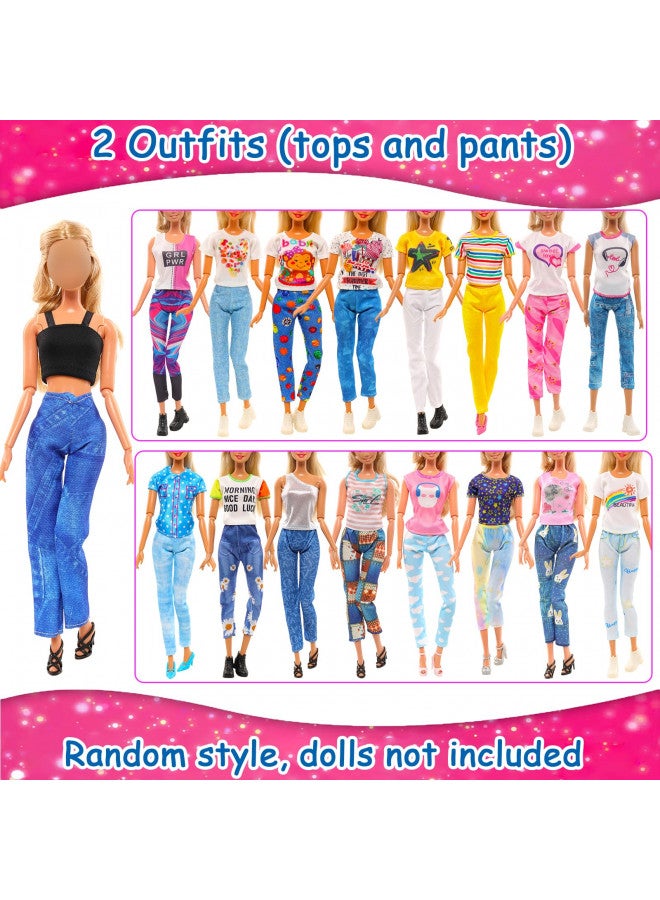 Barwa Barwa 8 Sets Doll Clothes Hooded Sports Suit Casual Outfits Tops and Pants Doll Pajamas for 11.5 inch Girls Doll - Image 5