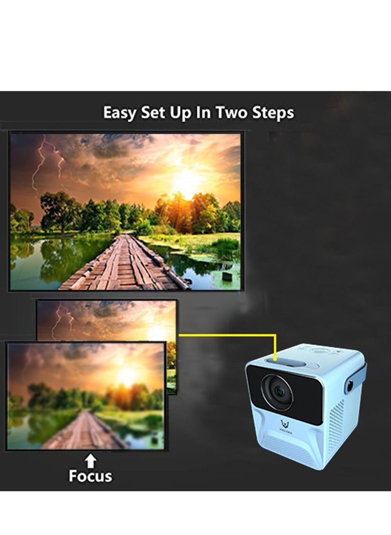 VIKUSHA - Android WiFi, Bluetooth HD Multimedia Projector with Inbuild Speaker For Movies,Gaming, Business And Party Celebrations - Image 1