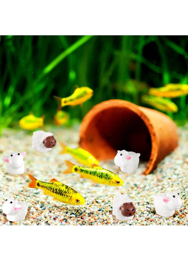 SOLARAE 120 Pcs Resin Cute Sheeps Miniature Figurines Sheeps Cake Topper Fairy Garden Miniature Moss Landscape DIY Terrarium Crafts Ornament Accessories for Home Décor - Image 4