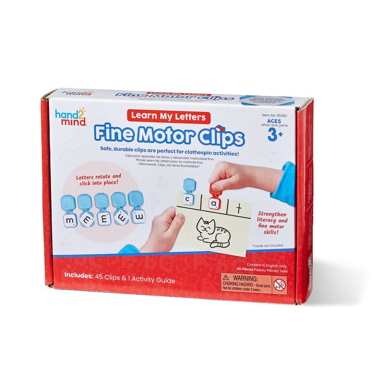 hand2mind hand2mind Learning Resources Learn My Letters Fine Motor Skill Clips, Kids Peg Activities, Preschool Alphabet Exercises, Pincer Grip Development Toys  - Image 1