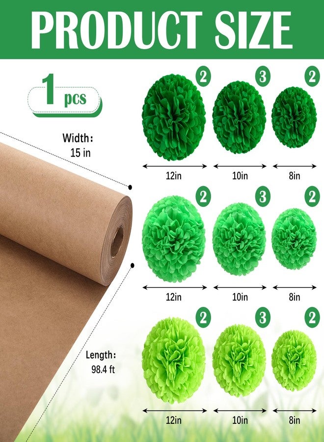 Mooliwe Classroom Tree Bulletin Board Set Green DIY 3D Tree with Paper Pom Poms Kraft Paper Green Craft Bulletin Board Wall Decorations for School Elementary Teacher Chalkboard - Image 2