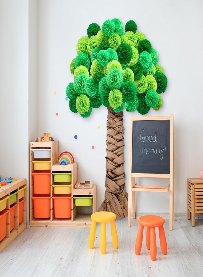 Mooliwe Classroom Tree Bulletin Board Set Green DIY 3D Tree with Paper Pom Poms Kraft Paper Green Craft Bulletin Board Wall Decorations for School Elementary Teacher Chalkboard - Image 5
