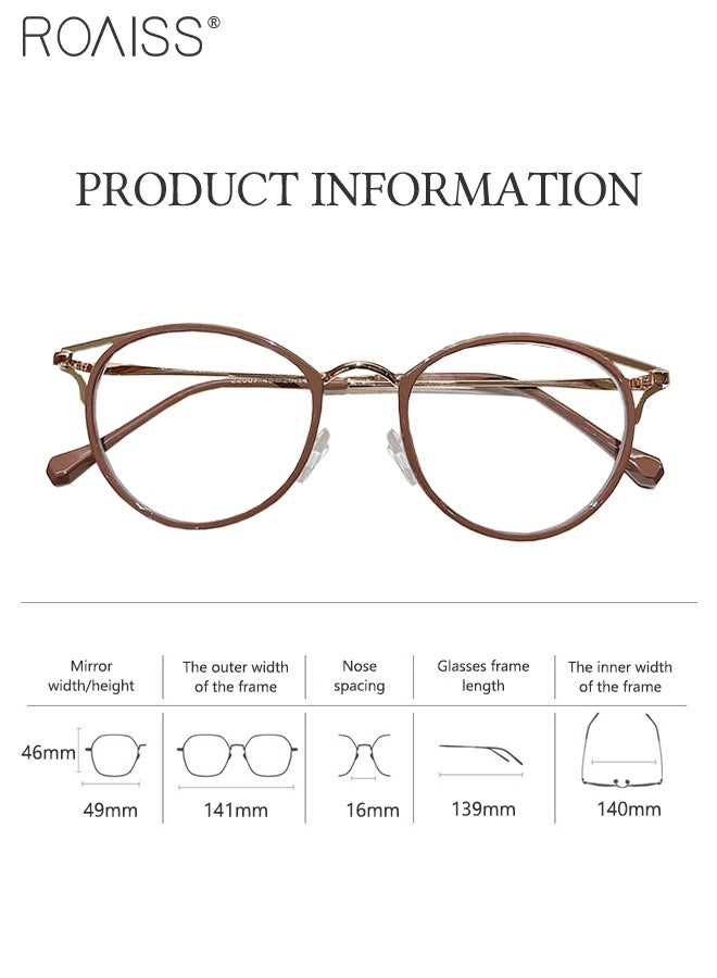 roaiss Women's Blue Light Blocking Glasses Blue Light Filter Computer Reading Gaming TV Phones Round Eyeglasses Fashion Anti Eyestrain Headache Eyewear Matte Brown 49mm - Image 5
