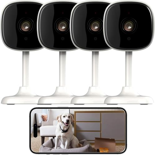 أموروم Amorom Amorom Indoor Security Wired Cameras Home Security Cameras Cameras Motion Detection Audio Night Vision Phone App Control Works With Alexa Google Home 4 Packs