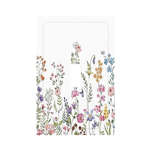 Yamxbfa Rustic Wild Floral Vintage Watercolor Flower Single Toggle Light Switch Plates Cover Decorative 1 Gang Wall Plate Electrica Faceplate for Bathroom Bedroom Decorate Accessories - Image 2