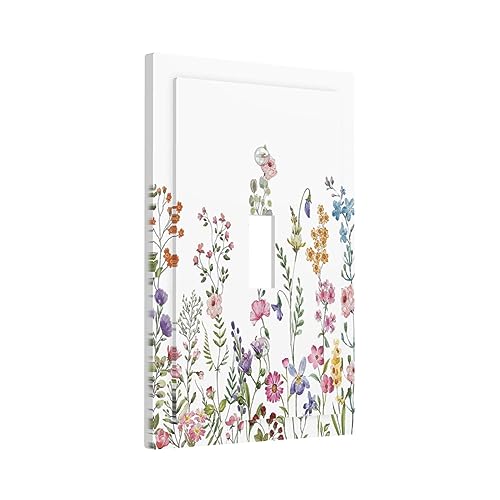 Yamxbfa Rustic Wild Floral Vintage Watercolor Flower Single Toggle Light Switch Plates Cover Decorative 1 Gang Wall Plate Electrica Faceplate for Bathroom Bedroom Decorate Accessories - Image 1