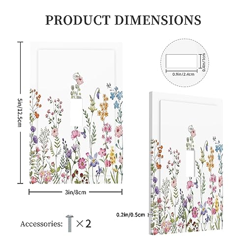 Yamxbfa Rustic Wild Floral Vintage Watercolor Flower Single Toggle Light Switch Plates Cover Decorative 1 Gang Wall Plate Electrica Faceplate for Bathroom Bedroom Decorate Accessories - Image 5