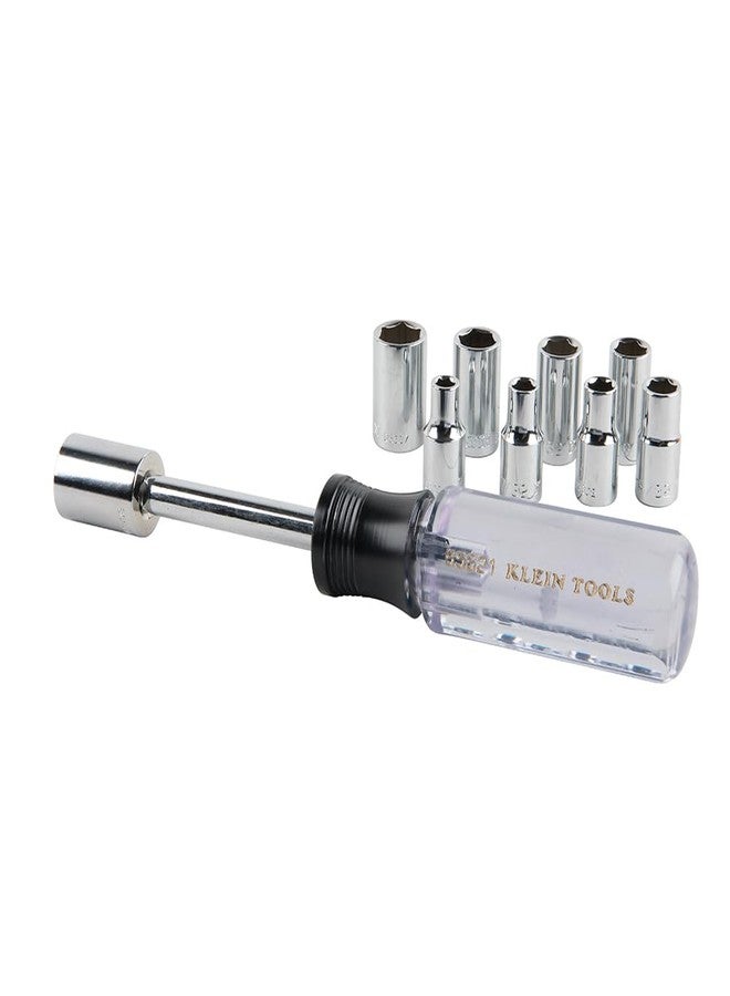 Klein Tools 65500 1/4-Inch Drive Socket Wrench Set with Spinner Handle, Ratchet, and 2 Extensions, Case Included, 13-Piece - Image 5