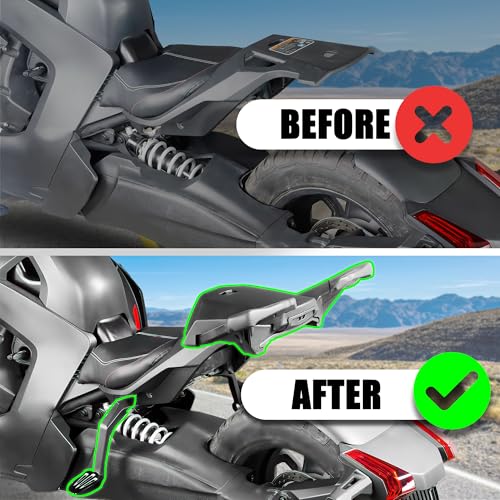 Hutexico Rear Passenger Seat with Foot Pegs Heavy Duty 2-Up Rear Seat and Foot Pedals for Can-Am Ryker 600 900 Sport Rally Edition All Models (MAX Mount 219400800 Required) - Image 2