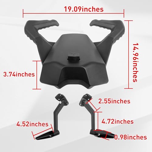 Hutexico Rear Passenger Seat with Foot Pegs Heavy Duty 2-Up Rear Seat and Foot Pedals for Can-Am Ryker 600 900 Sport Rally Edition All Models (MAX Mount 219400800 Required) - Image 3