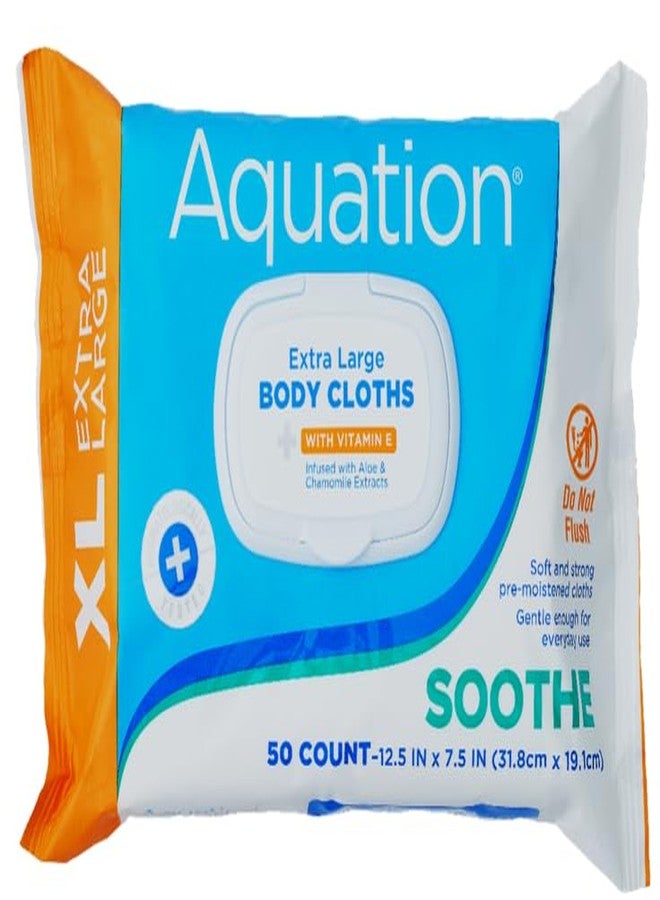 Aquation XL Body Cloth - 12.5x7.5" No-Rinse Cleansing Wipes with Aloe & Vitamin E - Hypoallergenic, For Adults, Kids, Seniors, Postpartum, Caregivers (50 Count / 6 Pack, 300 Total) - Image 3